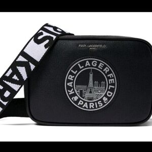 KARL LAGERFELD MAYBELLE CROSSBODY CAMERA BAG! GORGEOUS! $178 RARE PARIS PATCH!